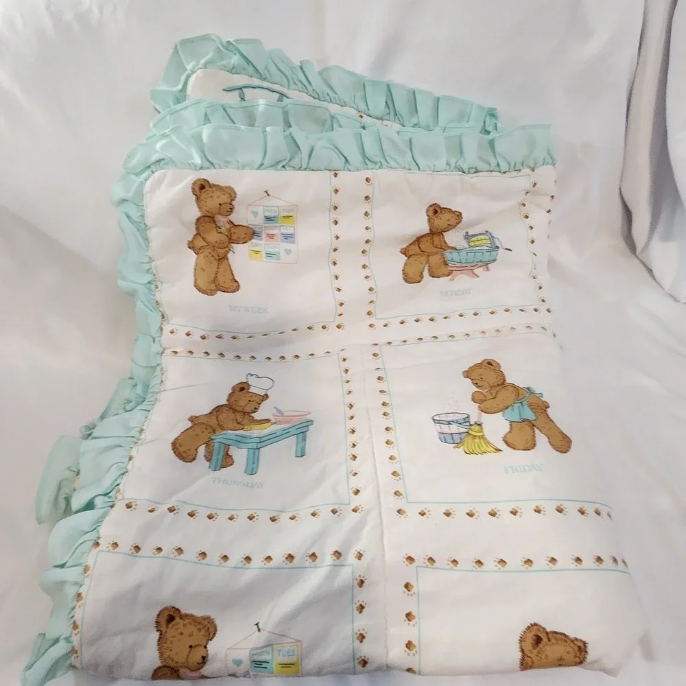 Vtg Baby Cassie's Creation A Bearable Week Quilt Days Of The Week